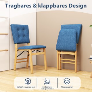 Costway Σετ Καρεκλών Τραπεζαρίας Δίχως Μπράτσα με Επενδεδυμένο Κάθι...