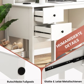 Costway Γραφείο με 2 συρτάρια και 5 ράφια Υπολογιστής Παιδικό γραφε...