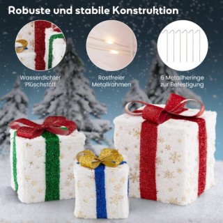 Χριστουγεννιάτικα Κουτιά Δώρου Φωτιζόμενα Σετ 3 τεμαχίων COSTWAY C... Χριστουγεννιάτικα Κουτιά Δώρου Φωτιζόμενα Σετ 3 τεμαχίων COSTWAY C...