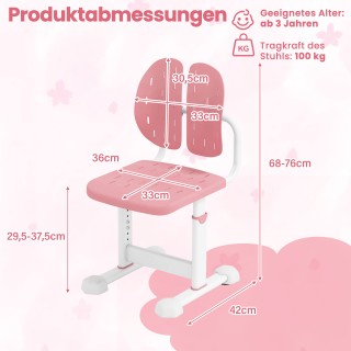Costway Ροζ Παιδική Καρέκλα Γραφείου με Ρυθμιζόμενο Ύψος και Διπλή ... Costway Ροζ Παιδική Καρέκλα Γραφείου με Ρυθμιζόμενο Ύψος και Διπλή ...