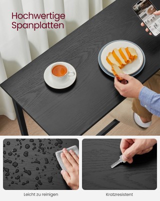 Βιομηχανικό Τραπέζι VASAGLE, 100 εκ., Μαύρο 