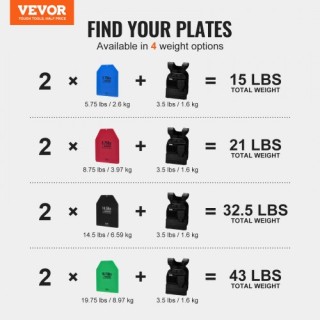VEVOR Πλάκες Γιλέκου 2x5.75 LB για Προπόνηση Τρεξίματος BXGBPBSP5... VEVOR Πλάκες Γιλέκου 2x5.75 LB για Προπόνηση Τρεξίματος BXGBPBSP5...