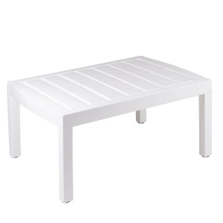 Galileo Σετ κήπου 4 θέσεων λευκό από πλαστικό PP με όψη ξύλου, γκρι...