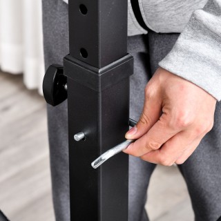 HOMCOM Ρυθμιζόμενος Πάγκος Γυμναστικής με Υποστήριγμα Μπάρας, Ατσάλ...