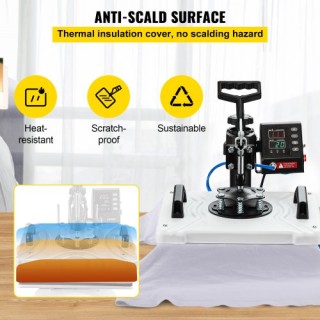 VEVOR Πρέσα Θερμότητας 12x15 10 σε 1, 1000W, Περιστροφή 360°, Λευκή... VEVOR Πρέσα Θερμότητας 12x15 10 σε 1, 1000W, Περιστροφή 360°, Λευκή...