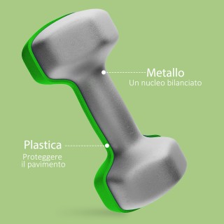 SPORTNOW Σετ 2 Αλτήρες 3 κιλών Εξαγωνικοί και Αντιολισθητικοί για Σ...