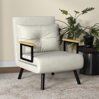 HOMCOM  Πολυθρόνα Κρεβάτι 3 σε 1 με Ρυθμιζόμενη Πλάτη και Μαξιλάρι,...