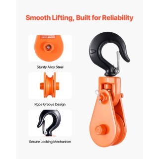 VEVOR Δύο Τόνων Ανυψωτικό Μπλοκ με Περιστρεφόμενο Γάντζο και Τροχαλ... VEVOR Δύο Τόνων Ανυψωτικό Μπλοκ με Περιστρεφόμενο Γάντζο και Τροχαλ...