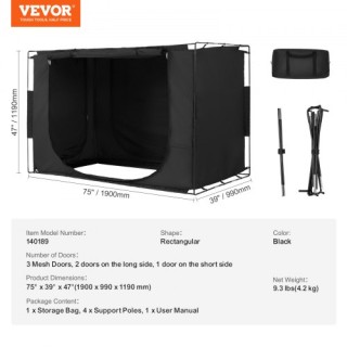 Σκηνή Κρεβατιού VEVOR 3 Θυρών, 70% Συσκότιση FXCSZPSMLLM7P2ZZ1V0 Σκηνή Κρεβατιού VEVOR 3 Θυρών, 70% Συσκότιση FXCSZPSMLLM7P2ZZ1V0