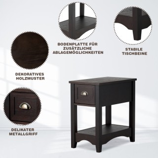 Costway Ρετρό Πολυλειτουργικό Τραπεζάκι με Συρτάρι και Ράφι Αποθήκ... Costway Ρετρό Πολυλειτουργικό Τραπεζάκι με Συρτάρι και Ράφι Αποθήκ...