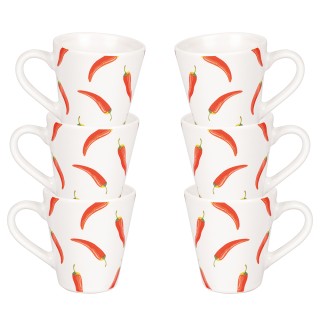 Galileo Σετ 6 φλιτζάνια καφέ 90 ml από stoneware Chili 5909614