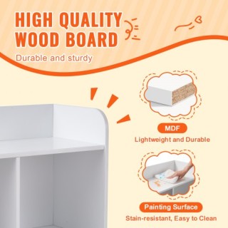 Παιδική Ξύλινη Βιβλιοθήκη & Οργανωτής Παιχνιδιών VEVOR - Λευκό  ETC...