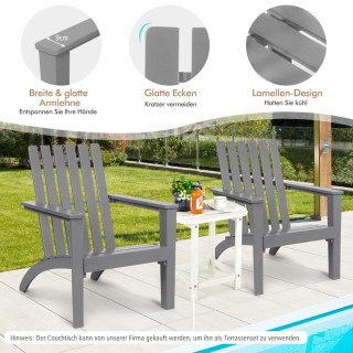 Costway  Άνετη και Ανθεκτική Καρέκλα Adirondack από Ξύλο Ακακίας γι...