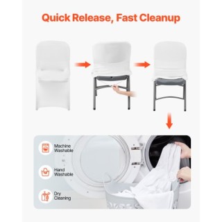 VEVOR 30 Τεμ Λευκές Καλύψεις Καρεκλών, Πολυεστέρας και Σπάντεξ, για...