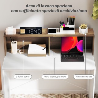 HOMCOM Μοντέρνο γραφείο υπολογιστή με υπερυψωμένη επιφάνεια και 2 ρ... HOMCOM Μοντέρνο γραφείο υπολογιστή με υπερυψωμένη επιφάνεια και 2 ρ...