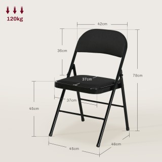 Σετ 6 πτυσσόμενων καρεκλών HOMCOM με επενδεδυμένο κάθισμα από πολυε...