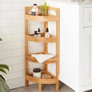 BAKAJI Γωνιακή ραφιέρα από μπαμπού με 4 ράφια, βιβλιοθήκη γωνίας ε... BAKAJI Γωνιακή ραφιέρα από μπαμπού με 4 ράφια, βιβλιοθήκη γωνίας ε...