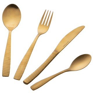 Galileo Σετ 16 μαχαιροπίρουνα από ανοξείδωτο χάλυβα με σατινέ χρυσό...