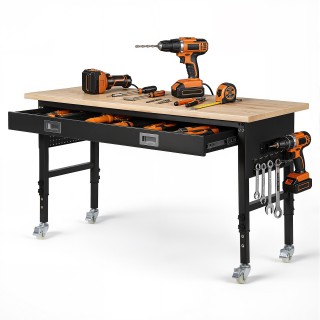 VEVOR Ρυθμιζόμενος Πάγκος Εργασίας 1524 mm, Φορτίο 680 kg, με Συρτά...