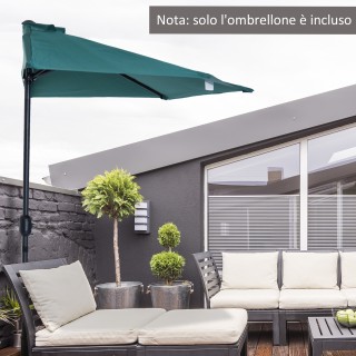 Outsunny Ημικυκλική Ομπρέλα Αδιάβροχη Προστασία UV Πράσινη 269 x 13...