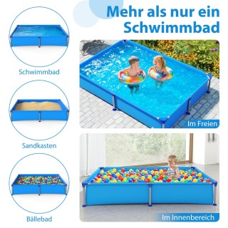 Costway Ορθογώνια Εξωτερική Πισίνα για Παιδιά με Μεταλλικό Σκελετό ... Costway Ορθογώνια Εξωτερική Πισίνα για Παιδιά με Μεταλλικό Σκελετό ...