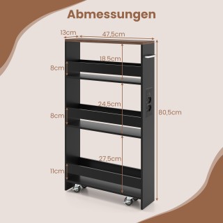 Costway Καρότσι Αποθήκευσης Λεπτό 13 cm με Σταθμό Φόρτισης, 4 Επιπέ... Costway Καρότσι Αποθήκευσης Λεπτό 13 cm με Σταθμό Φόρτισης, 4 Επιπέ...