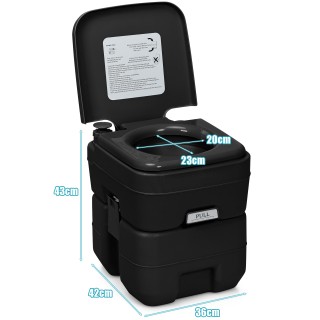 Costway Φορητή Τουαλέτα Κατασκήνωσης 20L + 12L με Αφαιρούμενη Δεξαμ... Costway Φορητή Τουαλέτα Κατασκήνωσης 20L + 12L με Αφαιρούμενη Δεξαμ...