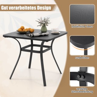 Costway τραπέζι κήπου με επιφάνεια σε όψη ξύλου για 4 άτομα τραπέζι...