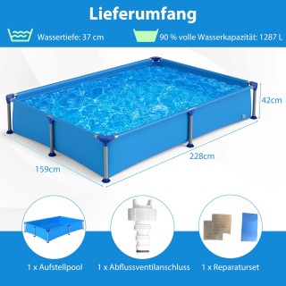 Costway Ορθογώνια Εξωτερική Πισίνα για Παιδιά με Μεταλλικό Σκελετό ... Costway Ορθογώνια Εξωτερική Πισίνα για Παιδιά με Μεταλλικό Σκελετό ...