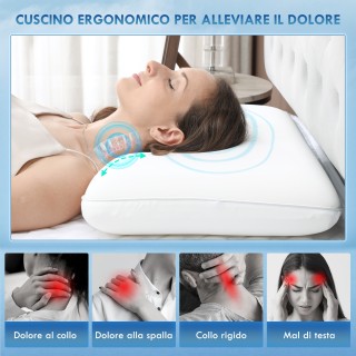 HOMCOM Μαξιλάρι Memory Foam με Γρήγορη Επανφορά και Αφαιρούμενο, Πλ...