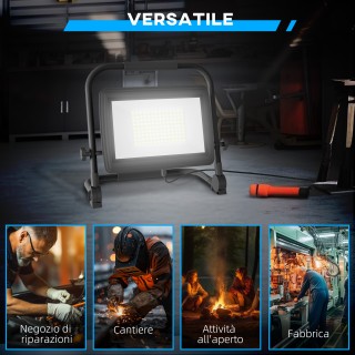 HOMCOM  Φωτιστικό LED Εργασίας 6500K με Περιστρεφόμενη Κεφαλή και Ρ...