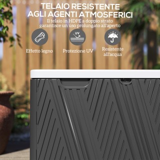 Outsunny Πάγκος Κοντενιτόρε 380L σε HDPE με 2 Πλαϊνές Λαβές και Αέρ...