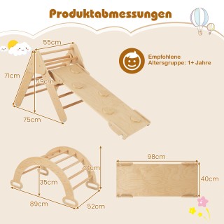 Costway Πολυλειτουργικό Ορειβατικό Τρίγωνο με Τσουλήθρα και Αναρριχ...