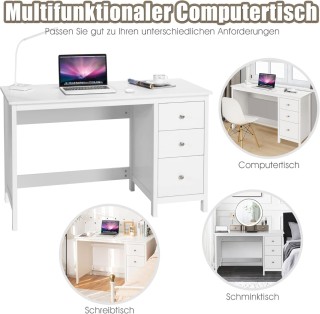 Costway Γραφείο με 3 Συρτάρια & Αντι-ανατρεπτική Συσκευή Υπολογιστή...