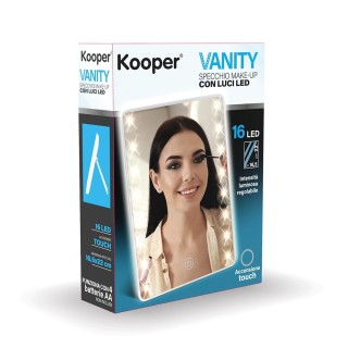 Kooper Καθρέφτης μακιγιάζ 16 LED με μπαταρία 165x22 εκ. ρυθμιζόμενη...