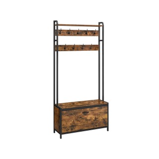 VASAGLE ΠολυλειτουργικήΚρεμάστρα με Ντουλάπι Παπουτσιών και Πάγκο ,...