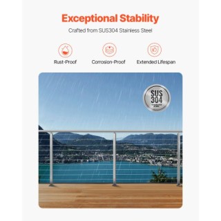 VEVOR Προκατασκευασμένος Στύλος Καλωδιωτού Κάγκελου 36x1x2 Inch 1JZ...