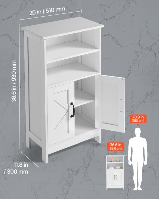 VEVOR Λευκό Ξύλινο Ντουλάπι Μπάνιου με Ρυθμιζόμενο Ράφι και 2 Πόρτε... VEVOR Λευκό Ξύλινο Ντουλάπι Μπάνιου με Ρυθμιζόμενο Ράφι και 2 Πόρτε...