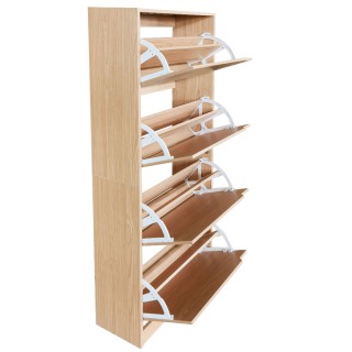 BAKAJI  Παπουτσοθήκη 4 Πόρτες Ράφια Διπλού Βάθους Ξύλο MDF 63x24x15...