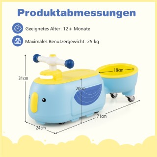 Costway Παιδικό Αυτοκίνητο με Ρυμουλκούμενο, Φωτισμό και Αποθηκευτι...