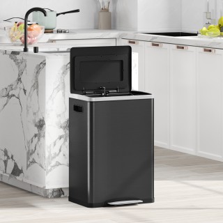 HOMCOM Διπλός κάδος απορριμμάτων με δύο διαμερίσματα των 20 λίτρων ... HOMCOM Διπλός κάδος απορριμμάτων με δύο διαμερίσματα των 20 λίτρων ...