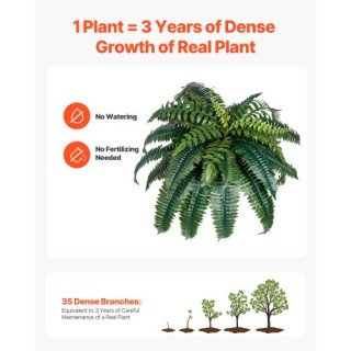 VEVOR Τεχνητές Φτέρες Βοστώνης 2 Τεμάχια 35 Κλαδιά Εσωτερική Εξωτερ... VEVOR Τεχνητές Φτέρες Βοστώνης 2 Τεμάχια 35 Κλαδιά Εσωτερική Εξωτερ...