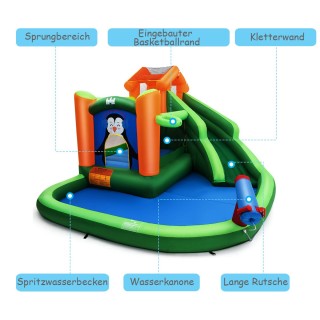 Costway Πολυλειτουργικό Φουσκωτό Κάστρο με Νεροτσουλήθρα και Πισίν... Costway Πολυλειτουργικό Φουσκωτό Κάστρο με Νεροτσουλήθρα και Πισίν...