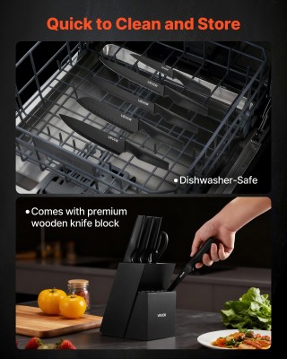 VEVOR Σετ Μαχαιριών Κουζίνας 15 Τεμαχίων με Ακονιστή και Ξύλινη Βάσ... VEVOR Σετ Μαχαιριών Κουζίνας 15 Τεμαχίων με Ακονιστή και Ξύλινη Βάσ...