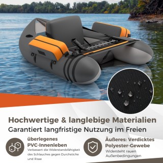 Costway  Φουσκωτή Βάρκα Ψαρέματος με Ρυθμιζόμενη Πλάτη 135 x 109 x ...