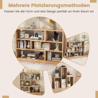 Costway Σύγχρονη Βιβλιοθήκη με 3 Επίπεδα & Προστασία από Ανατροπές ...