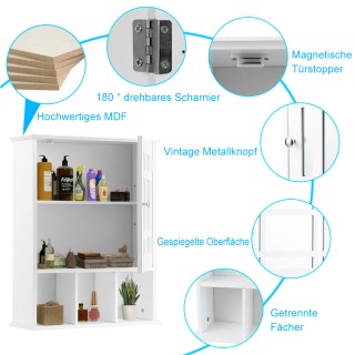 Costway  Κρεμαστό ντουλάπι με ρυθμιζόμενο ράφι & ανοιχτά διαμερίσμα...