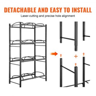 Ράφι Νερού VEVOR 4 Επιπέδων για 8 Μπουκάλια Μαύρο  5JLTZSSTSTZCX729CV0