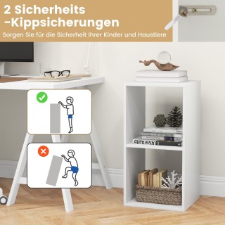 Costway  Μοντέρνα και Κομψή Βιβλιοθήκη Διπλού Ανοιχτού Σχεδιασμού μ...