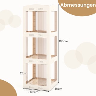 Costway Περιστρεφόμενη Βιβλιοθήκη 3 Επιπέδων με Αντιολισθητικά Πόδι...